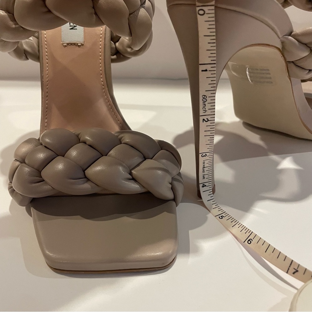 Steve Madden Kenley Women’s Sandals Leather Braided Slip On Heel Size 8.5 - Picture 10 of 11
